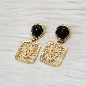 Vintage lion statement earrings